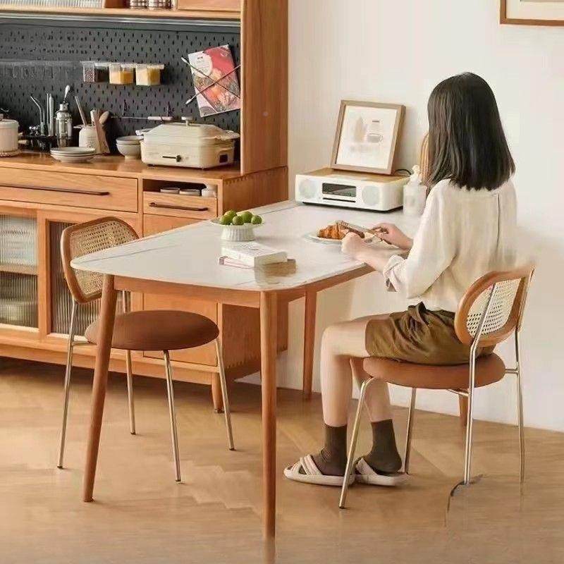 实木古藤编椅化子餐椅卧室书靠房阳台背通椅子民宿033妆凳子白白,淘宝优惠券,粉丝福利购,淘宝优惠卷