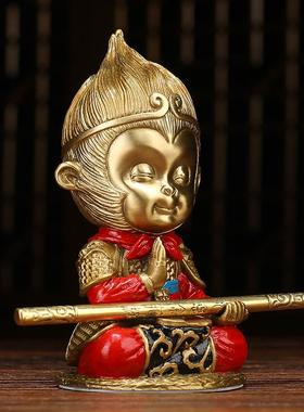 铜齐天大客圣孙悟空载摆件t1609034汽车斗战车神佛铜猴子厅办室公