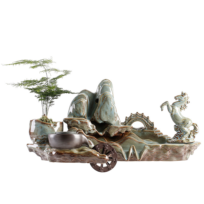 陶瓷自动循环流水鱼盆鱼池鱼缸流水搭配喷泉瀑布造景配件装饰摆件,淘宝优惠券,粉丝福利购,淘宝优惠卷