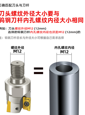 可换式刀头锁牙式刀头抗震刀杆用铣刀头BAP3-17-2T-M8 装R0.8刀片