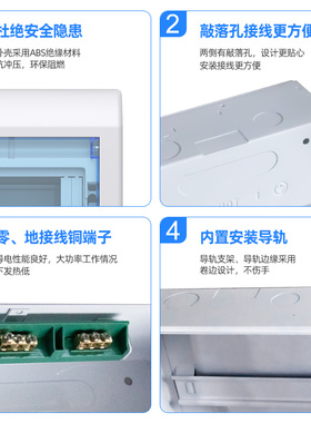 家用豪华塑料面板照明配电箱PZ30单排双排回路明暗装空开盒布线箱