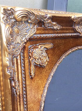 欧式实木圆形画框椭圆形画框金色D画框镜框相框实木框宽11cm