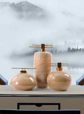 新中式陶瓷罐摆件玄关客厅博古架酒店样板房客栈T茶室书柜软装饰