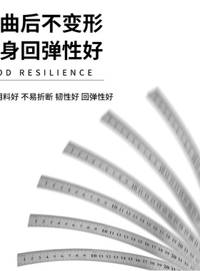 钢直尺不锈钢15/20/30/50cm米加厚直尺木工测量工具绘图制图钢尺