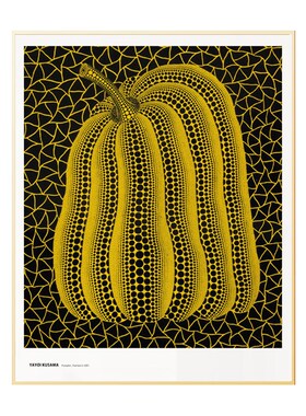 南瓜装饰画 金色装饰画草间弥生 餐厅日式卧室U挂画现代艺术画