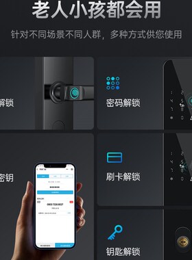 Y9英典指纹锁家用防盗门密码锁智能门锁电子锁猫眼全自动入户门