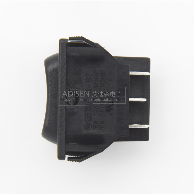 R13-87 16A125V 10A250V 6脚3档 厨房设备大电流按钮船型启动开关 - 图0