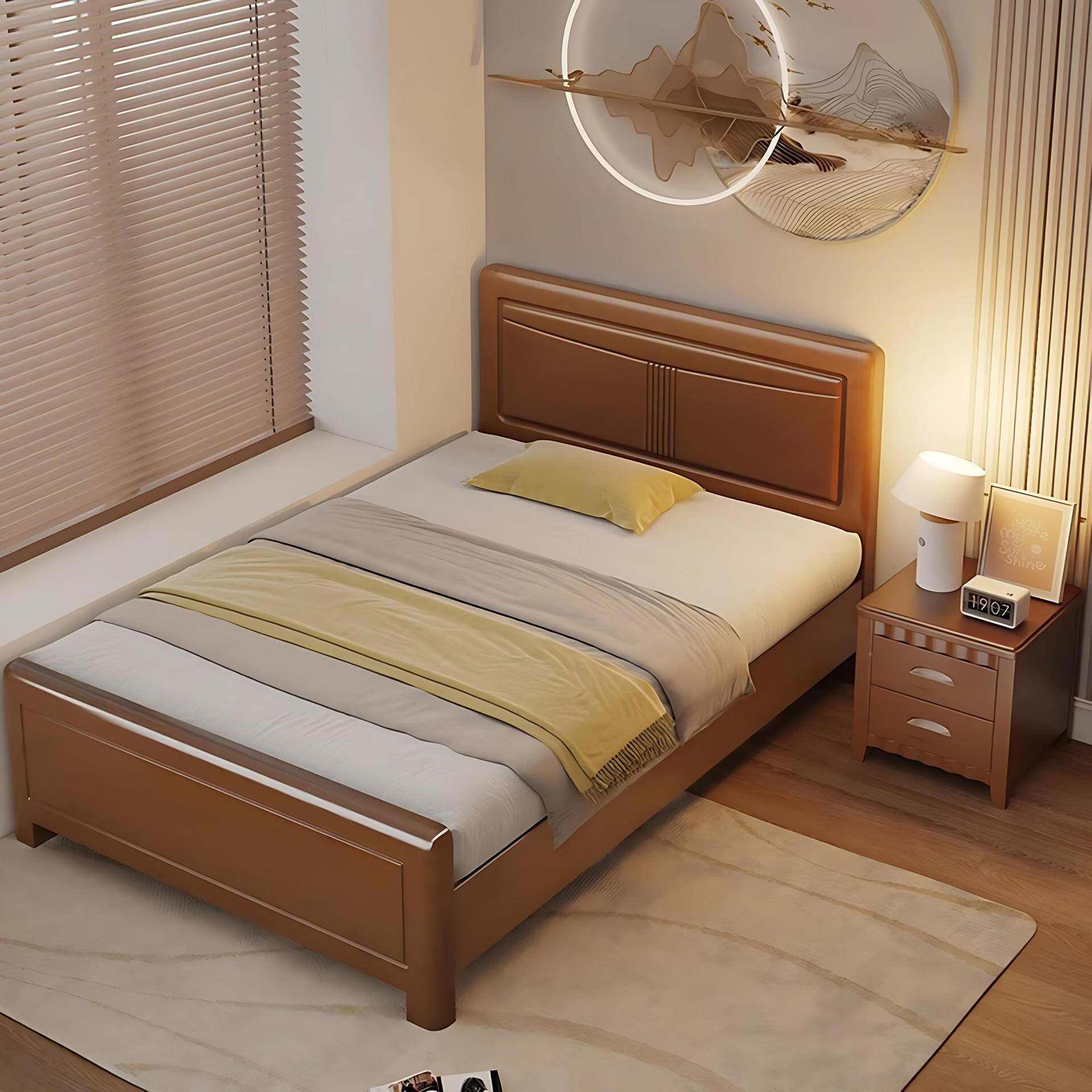 单人木床1米儿童床1.2ZZK米人床1.35米储物床1.5米次老床1卧.8米 - 图3