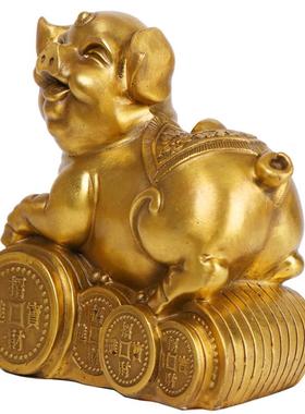 铜器铜猪摆猪二生肖猪件工艺品家居装饰金钱十猪