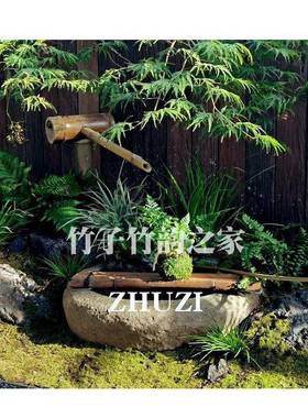 流ali—821水器摆件水过滤缸竹筒水循泵环系统竹日式石鱼缸落地竹
