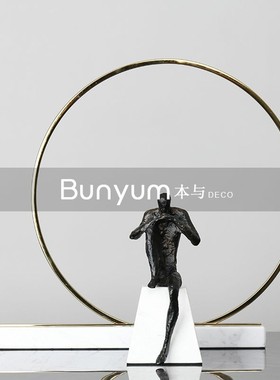北欧式家居e软装饰品创意艺术抽象人物雕塑软装饰品摆件售楼处摆