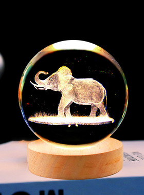 创意简约水晶球小夜灯摆件卧室睡眠灯宿舍床R上用女生生日礼物