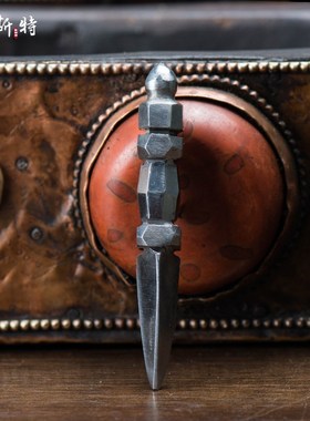 独股普巴杵摆件 居家客厅装饰品E 尼泊尔手工 铁做旧制摆件