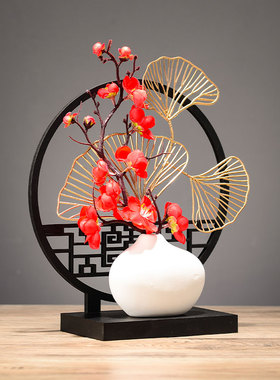 新中式玄关软装饰品家居客厅电视A柜酒柜中式摆件开业乔迁新居礼