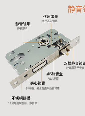 锌合金黑色分体门锁室内卧室房门套装门家用实木门机械把手静音锁