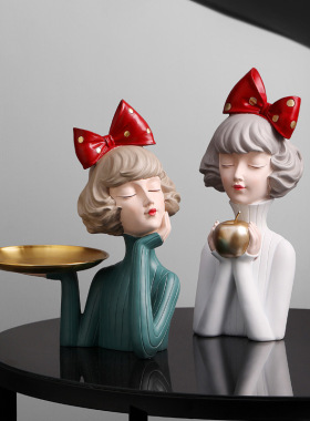 北欧轻奢艺术女h孩摆件客厅玄关样板房家居装饰品创意送女生日礼