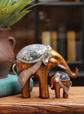东南亚招财大象客厅电视柜酒柜装饰品家居轻奢高档Z工艺品摆件