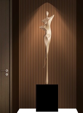 玄关人形艺术壁龛细高装饰大摆A件客厅入户瘦长型轻奢抽象落地雕