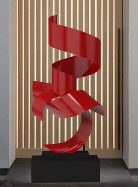 酒店大堂金属落地装饰摆件大型抽象F铁艺雕塑售楼部艺术品摆设