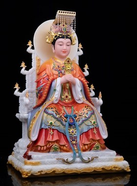 新款妈祖娘娘神像湄洲妈祖神x像天上圣母海神林默娘汉白玉供奉摆
