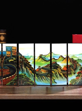 屏风摆件中国礼品送老外漆器屏风中国风特色礼物S工艺品桌面小屏