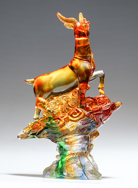 琉璃生肖羊摆件开业礼品三t羊开泰工艺品家居饰品生日礼物三阳开