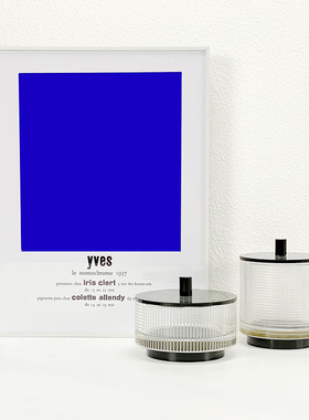 简约欧式轻奢圆形线条q水晶玻璃装饰罐收纳盒摆件样板房饰品