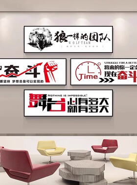 办公室会议室墙面装饰画公司企业文D化背景墙挂画团队励志标语壁