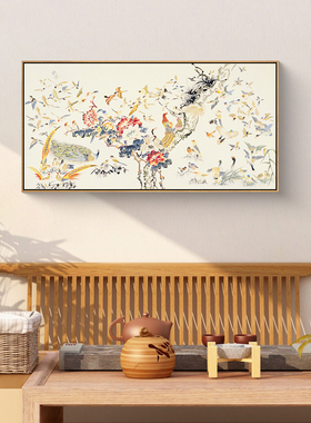 百子图挂画入户玄关装饰画百鸟朝凤寓意好L的客厅墙壁画卧室床头