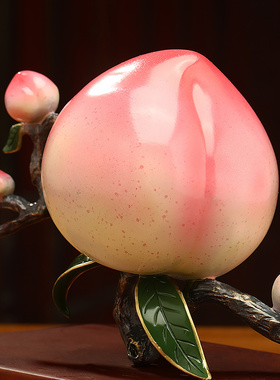 五福献寿全铜寿桃摆件客厅玄关装饰品送H老人生日八十大寿祝寿礼