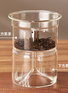 鸣盏提梁壶煮e茶器煮茶炉玻璃红茶泡茶壶耐高温黑晶炉煮茶茶具家