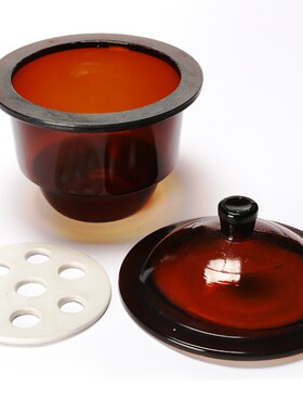 玻璃干燥器240mm附磁板带盖子实验室干燥皿棕色真空干燥器包破损