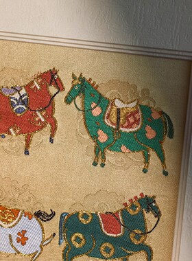 南京云锦研究所博物馆装饰画新中式九骏图挂画S非遗客厅书房礼品