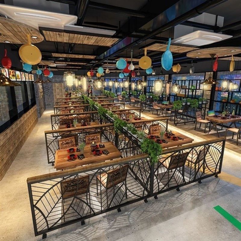 铁艺餐厅隔断花架饭店卡座围栏火锅店酒吧工业风装饰矮墙屏风护栏,淘宝优惠券,粉丝福利购,淘宝优惠卷