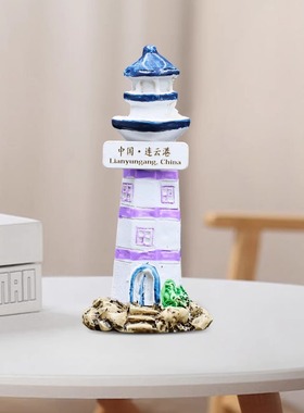 新品海洋树脂灯塔地中海风格瞭望塔家居摆件儿童房彩绘小灯塔