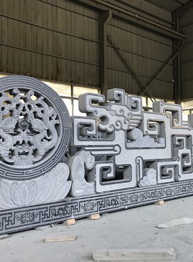 青石仿古石雕栏杆 寺院扶手石栏杆护栏加工 栏杆坚固美观