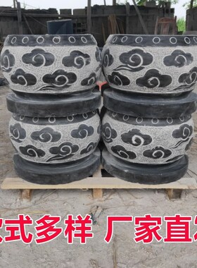 底座石雕花岗岩木柱石墩实心柱顶石基石空L心石鼓青石柱脚石柱墩