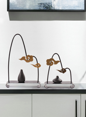 创意禅意b摆设金属工艺品室内新中式样板间客厅家居玄关装饰品