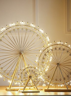 创意北欧摩天轮摆件装饰品家居卧室小摆设室内房间U客厅个性工艺