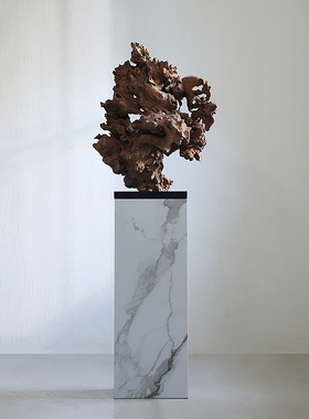 侘寂风枯木雕塑艺术造型新中式桌面摆F件玄关茶室风化木雕落地摆