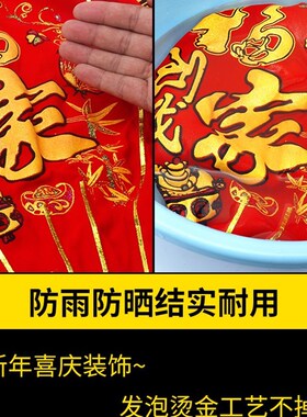 大红灯笼灯挂饰春节大门户外阳台防水乔迁灯笼灯吊灯中国风植绒布