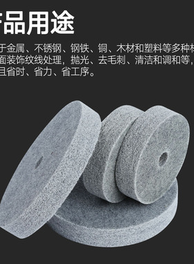 黑兰纤维轮不织布尼龙研磨抛光轮不锈钢拉丝磨光轮抛光打磨除锈