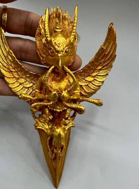 复刚锌合金鎏金做旧大鹏古金翅金20250818市杵金属工艺品文创集老