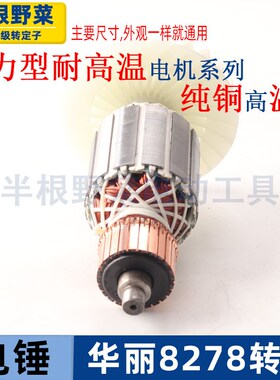 适用华丽雷威锐派博普新牌凯诺8278降龙X30电锤转子定子电机配件