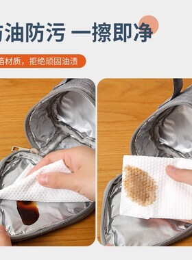 早餐牛奶保温袋加厚便携焖烧杯饭盒包学生上班族手拎圆形便当包