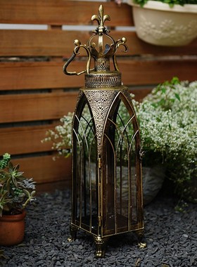 装饰品花园户外复古摩洛哥风灯落地庭院草地氛围灯X阳台布置摆件