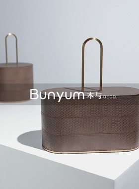 轻奢高端手提叠i层装饰盒摆件首饰收纳盒客厅卧室梳妆台摆设