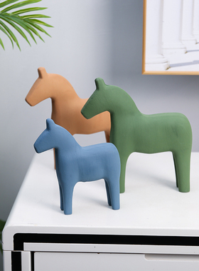 北欧小木马摆件家居客厅电视柜A酒柜摆设创意简约儿童房间装饰