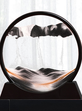 新中式创意解压流沙画沙漏摆件客厅酒柜装饰品办公V室桌面高端家