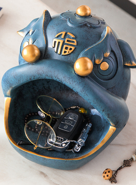 新中式创a意摆件家用客厅烟灰缸钥匙托盘茶几桌面收纳轻奢风纸巾